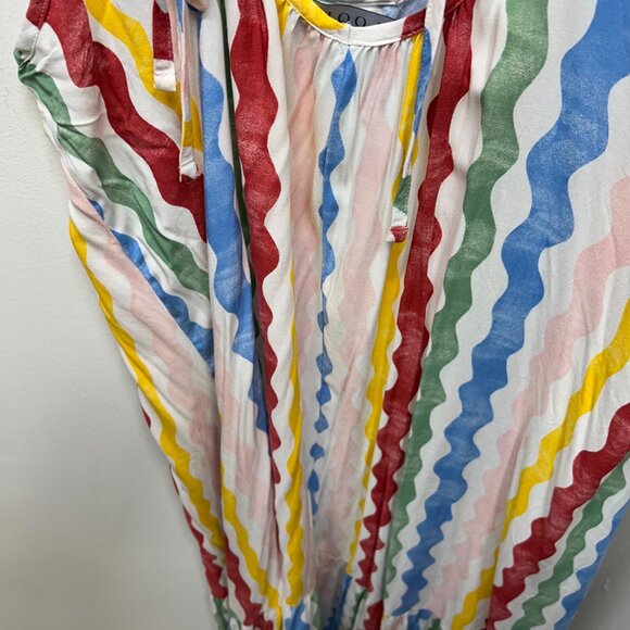 Eloquii Striped Maxi with Low Back multi-color striped squiggle retro vibes 22/2 - Picture 11 of 12